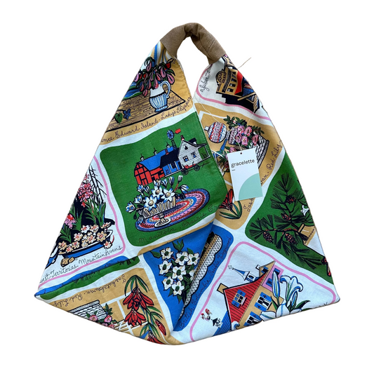 Landmarks Triangle Totebag by Gracelette Textiles
