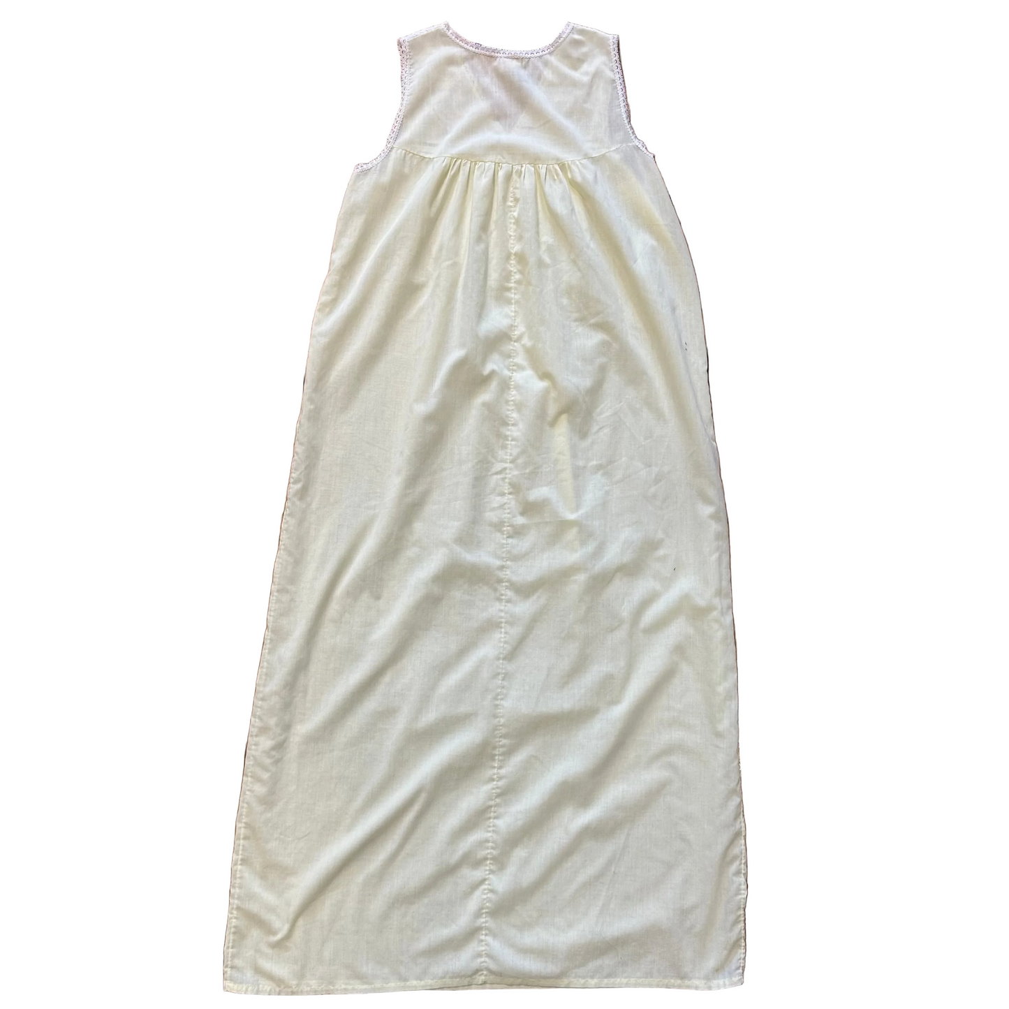 80s Butter Yellow Night Gown - M