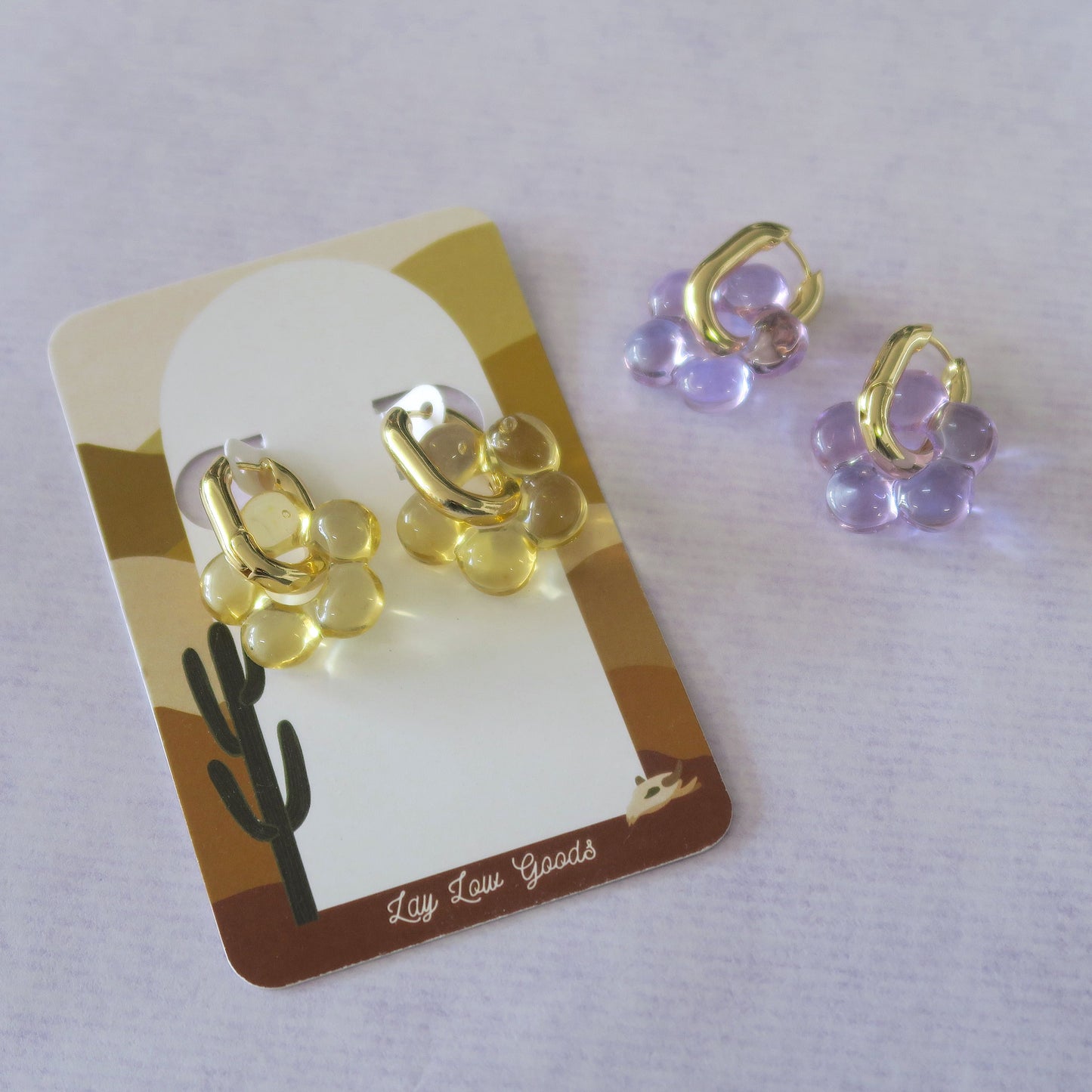 Petal Pusher Glass Flower Earrings