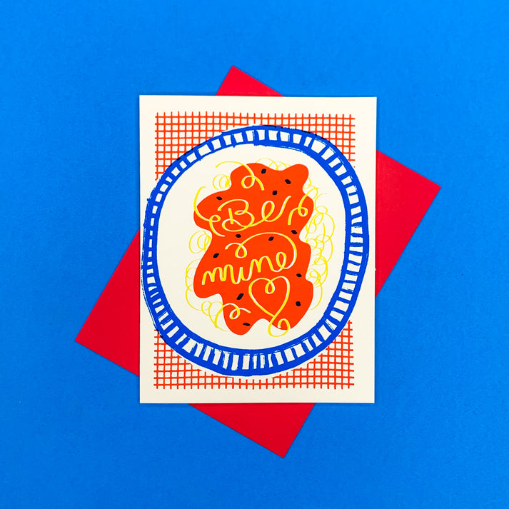 Speghetti Be mine Greeting Card