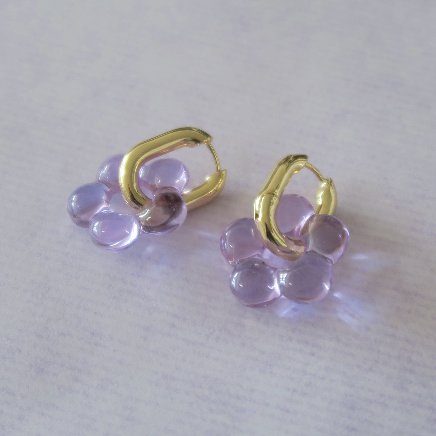 Petal Pusher Glass Flower Earrings