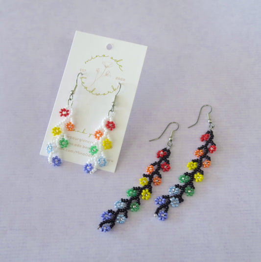 Mino Ode Beadwork Daisy Chain Earrings