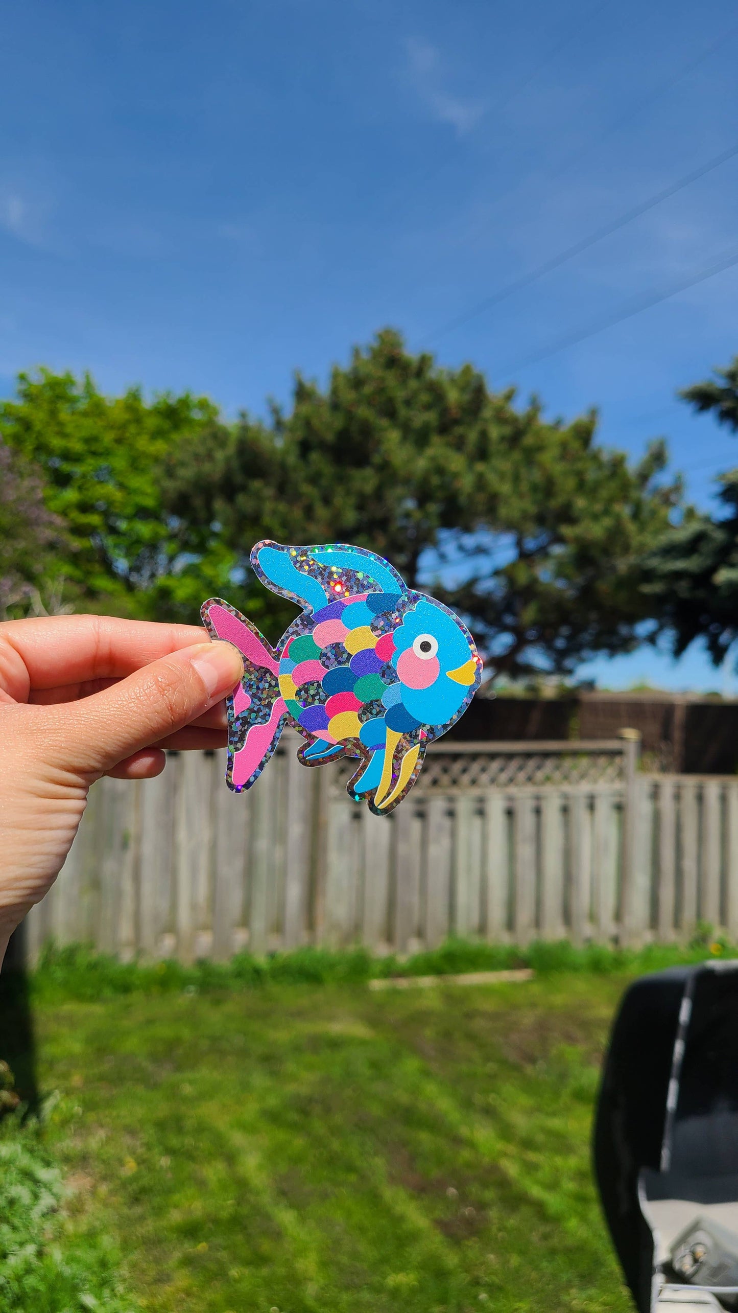 Rainbow Fish Glitter Sticker