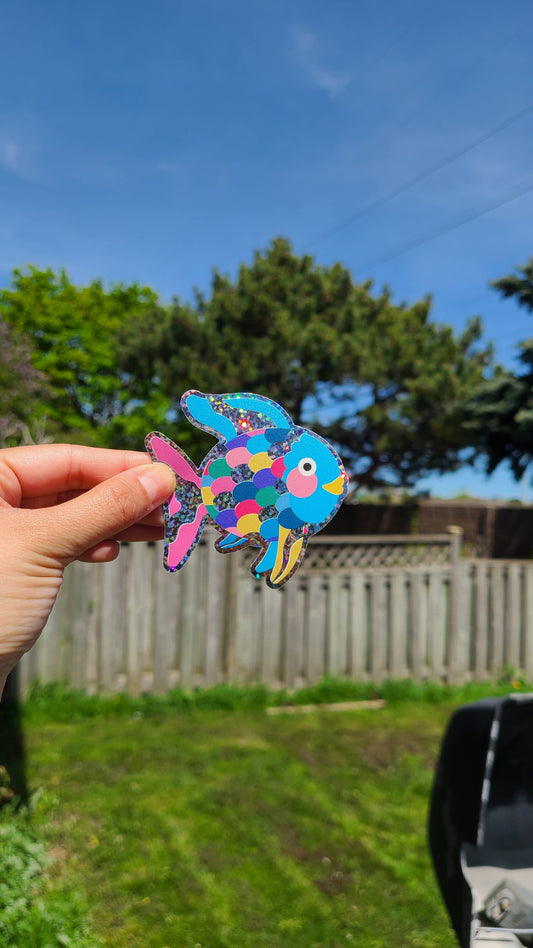 Rainbow Fish Glitter Sticker