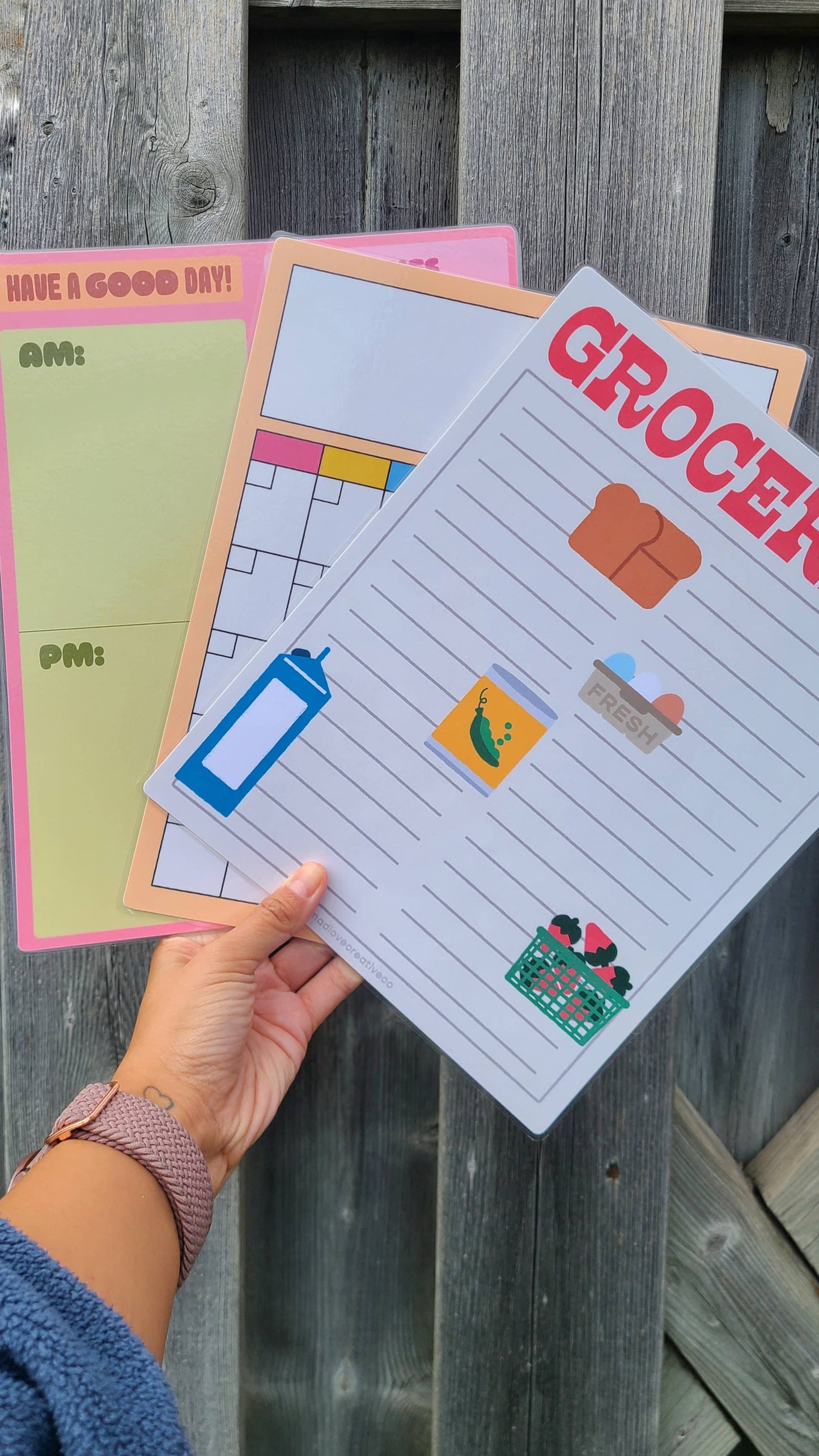 Groceries Dry Erase Planner Sheet