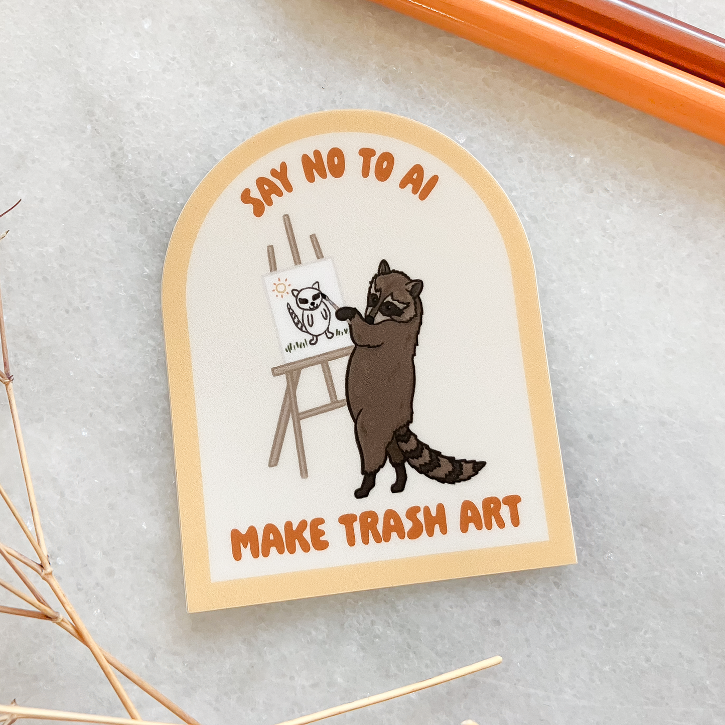 Art Raccoon Sticker