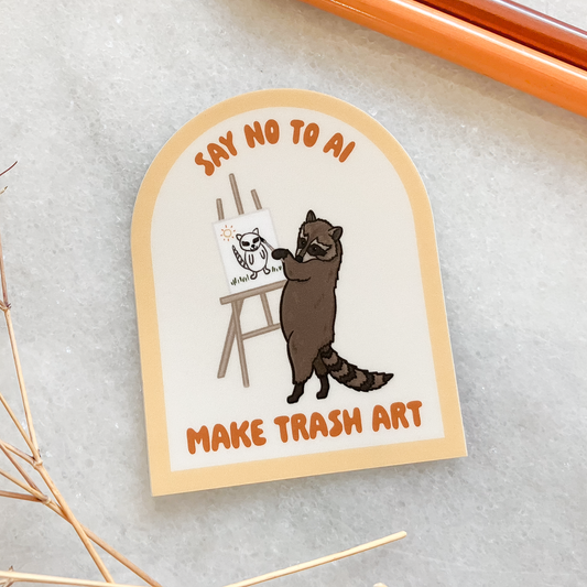 Art Raccoon Sticker
