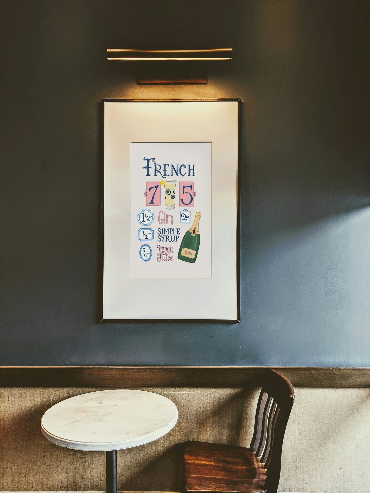 French 75 Cocktail Print
