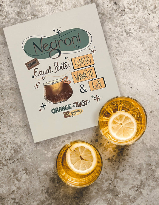 Negroni Cocktail Print