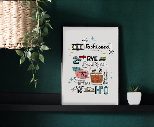 Old Fashioned Cocktail Print